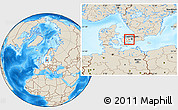 Shaded Relief Location Map of Greve, highlighted parent region