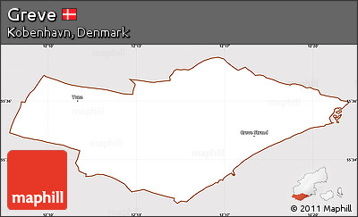 Classic Style Simple Map of Greve, cropped outside