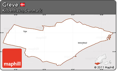 Classic Style Simple Map of Greve, cropped outside