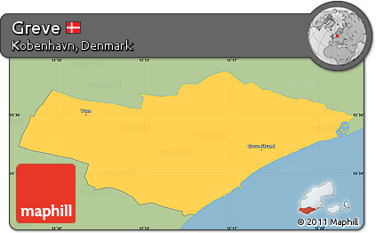 Savanna Style Simple Map of Greve, single color outside