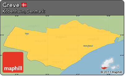 Savanna Style Simple Map of Greve, single color outside