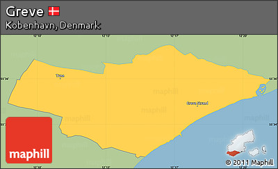 Savanna Style Simple Map of Greve, single color outside