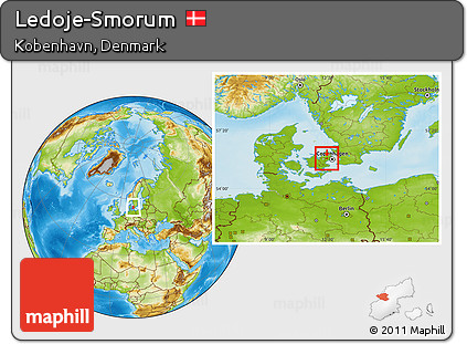 Physical Location Map of Ledoje-Smorum