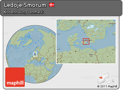 Savanna Style Location Map of Ledoje-Smorum, highlighted parent region, hill shading