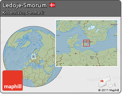 Savanna Style Location Map of Ledoje-Smorum, highlighted parent region, hill shading