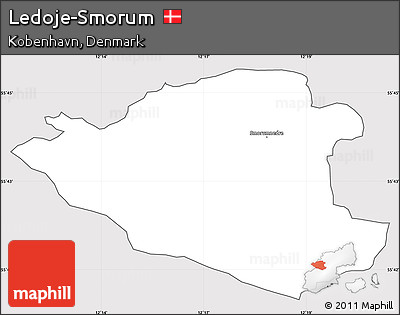 Silver Style Simple Map of Ledoje-Smorum, cropped outside