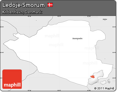 Silver Style Simple Map of Ledoje-Smorum