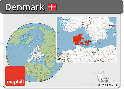 Savanna Style Location Map of Denmark, highlighted continent