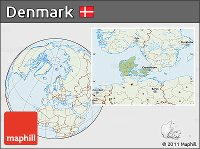 Savanna Style Location Map of Denmark, lighten