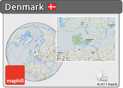 Savanna Style Location Map of Denmark, lighten, semi-desaturated