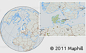 Savanna Style Location Map of Denmark, lighten, semi-desaturated, hill shading