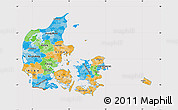 Political Map of Denmark, cropped outside