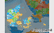 Political Map of Denmark, darken