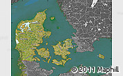 Satellite Map of Denmark, desaturated, land only
