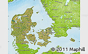 Satellite Map of Denmark, physical outside