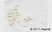 Shaded Relief Map of Denmark, lighten, desaturated