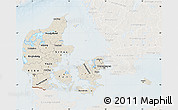 Shaded Relief Map of Denmark, lighten