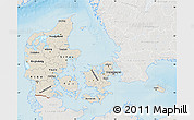 Shaded Relief Map of Denmark, lighten, semi-desaturated, land only