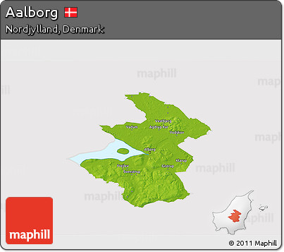 Physical 3D Map of Aalborg, cropped outside