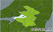 Physical 3D Map of Aalborg, darken