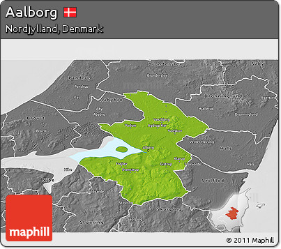 Physical 3D Map of Aalborg, desaturated