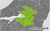 Physical 3D Map of Aalborg, desaturated
