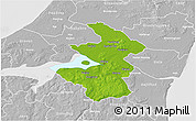Physical 3D Map of Aalborg, lighten, desaturated