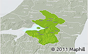 Physical 3D Map of Aalborg, lighten, semi-desaturated
