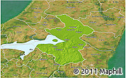 Physical 3D Map of Aalborg, satellite outside