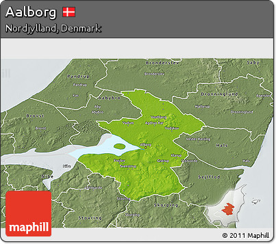 Physical 3D Map of Aalborg, semi-desaturated