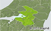 Physical 3D Map of Aalborg, semi-desaturated