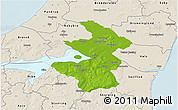 Physical 3D Map of Aalborg, shaded relief outside