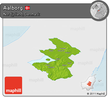 Physical 3D Map of Aalborg, single color outside