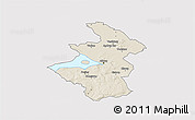 Shaded Relief 3D Map of Aalborg, cropped outside