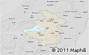 Shaded Relief 3D Map of Aalborg, desaturated