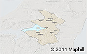 Shaded Relief 3D Map of Aalborg, lighten, semi-desaturated