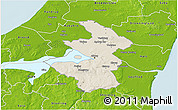 Shaded Relief 3D Map of Aalborg, physical outside