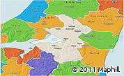 Shaded Relief 3D Map of Aalborg, political outside