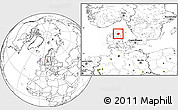 Blank Location Map of Aalborg, within the entire country