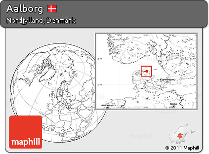 Blank Location Map of Aalborg