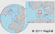 Gray Location Map of Aalborg, highlighted parent region