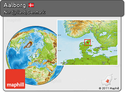 Physical Location Map of Aalborg