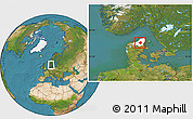 Satellite Location Map of Aalborg, highlighted parent region
