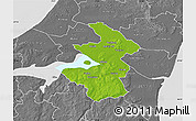 Physical Map of Aalborg, desaturated