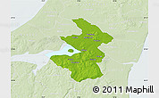 Physical Map of Aalborg, lighten