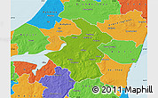 Physical Map of Aalborg, political outside
