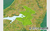 Physical Map of Aalborg, satellite outside