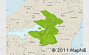 Physical Map of Aalborg, shaded relief outside