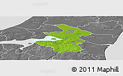 Physical Panoramic Map of Aalborg, desaturated