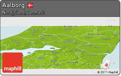 Physical Panoramic Map of Aalborg